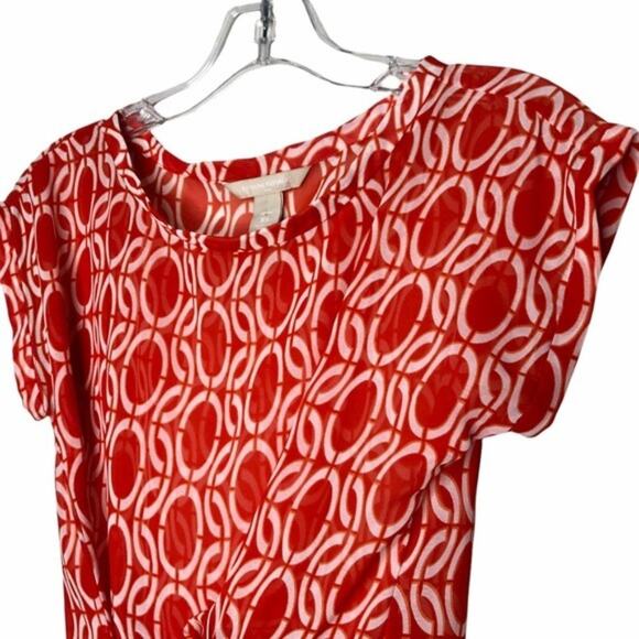 Banana Republic Factory Womens Top Size XS Orange Retro Style Blouse - Picture 5 of 7